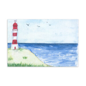 Leuchtturm Aquarell Postkarte