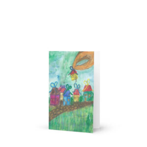 Grußkarte Geschenke-Häuser